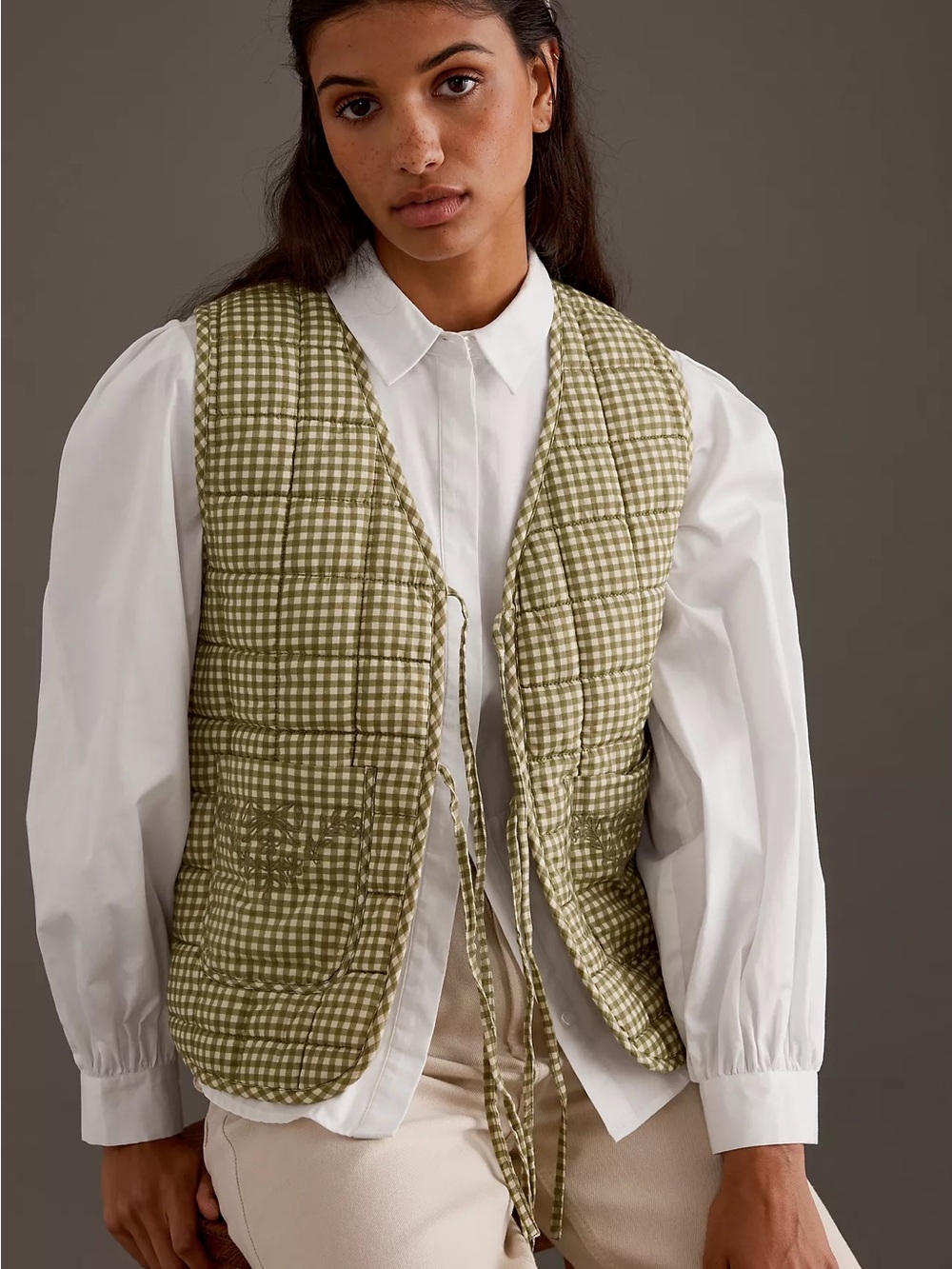 Damson Madder Gingham Arte Gilet
